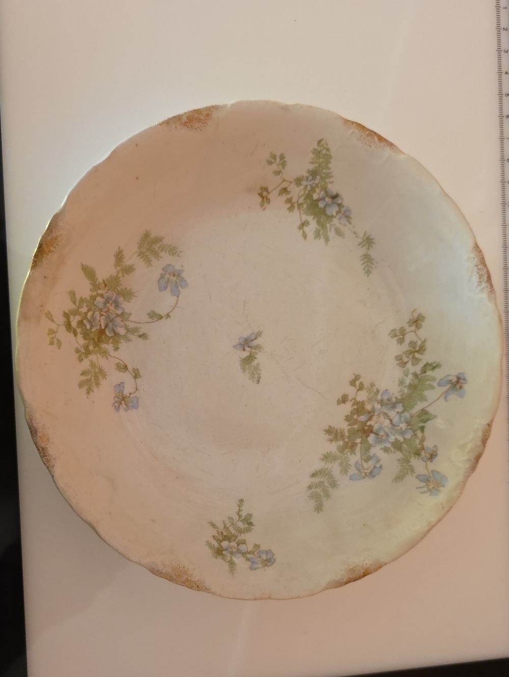 J. & G. Meakin Vintage Blue Floral Porcelain Rimmed Soup Bowl